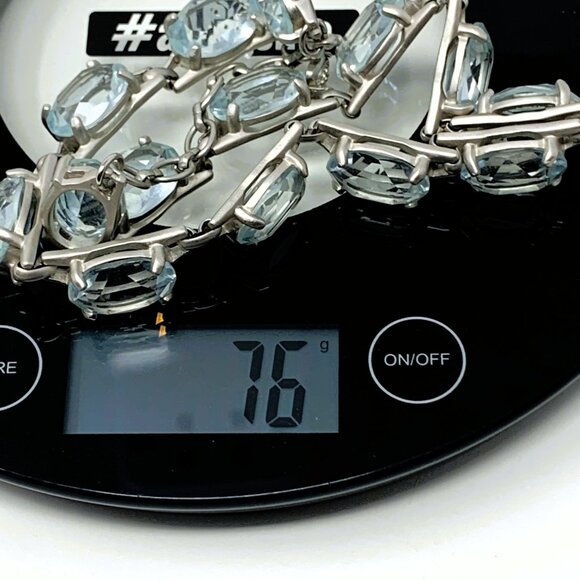 Swarovski Chunky Aqua Crystal Necklace - Picture 9 of 9